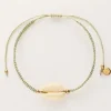 Bracelet Art En Cordon Doré Avec Coquillage