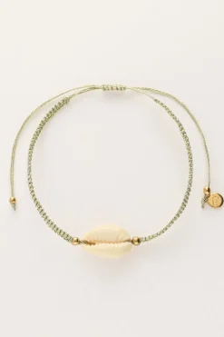 Bracelet Art En Cordon Doré Avec Coquillage