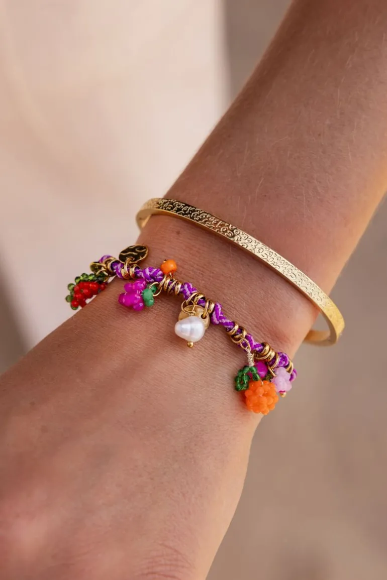 Bracelet Art En Cordon Violet Tutti Frutti