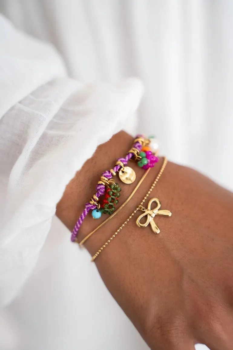 Bracelet Art En Cordon Violet Tutti Frutti