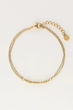 Bracelet Avec Chaîne Double Et Carrés