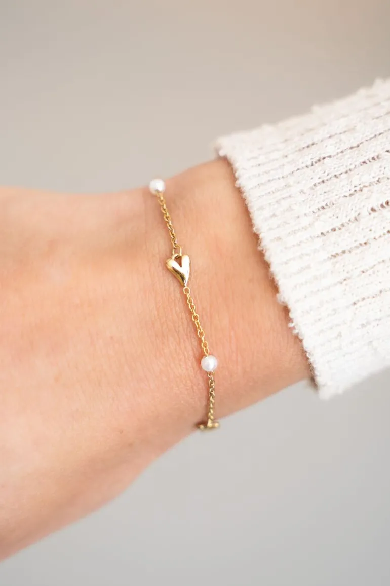Bracelet Avec Coeurs Et Perles