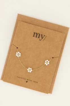 Bracelet Avec Fleurs Et Perles