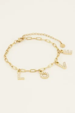 Bracelet Avec Lettres Love Et Strass