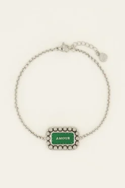 Bracelet Bold Spirit Avec Charm « Amour » Vert