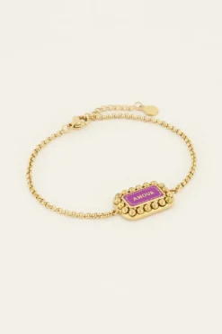 Bracelet Bold Spirit Avec Charm « Amour » Rose