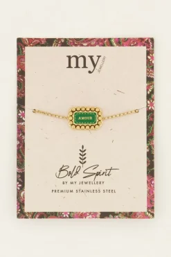Bracelet Bold Spirit Avec Charm « Amour » Vert