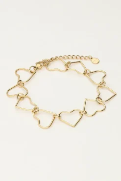 Bracelet Chaîne Avec Coeurs
