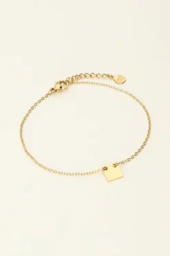 Bracelet Chaîne Médaillon Carré