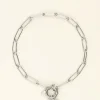 Bracelet Chaîne Pendentif Coeur à Perles
