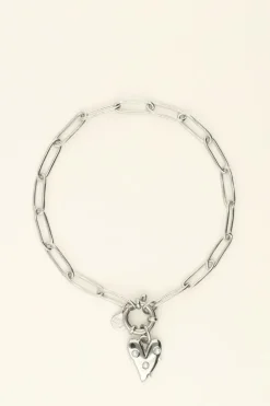 Bracelet Chaîne Pendentif Coeur à Perles