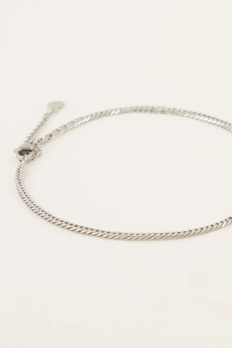 Bracelet De Cheville Souvenirs à Maille Plate