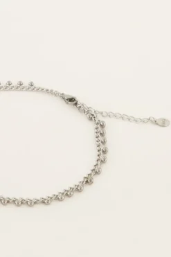 Bracelet De Cheville Souvenirs à Maille Plate Et Billes