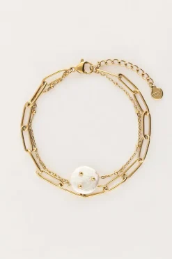 Bracelet Double Avec Maillon Et Perle