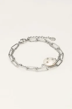 Bracelet Double Avec Maillon Et Perle