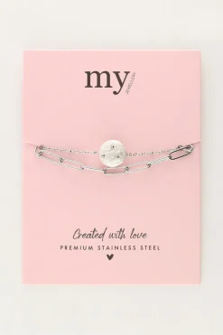 Bracelet Double Avec Maillon Et Perle