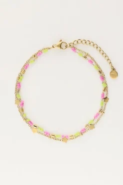 Bracelet Double Avec Perles Et étoiles