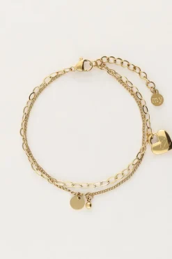 Bracelet Double Minimaliste Avec Charms Cœur