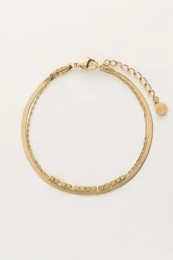 Bracelet Double Minimaliste Avec Carrés