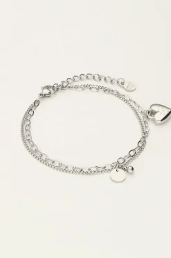 Bracelet Double Minimaliste Avec Charms Cœur