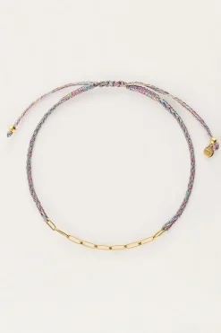 Bracelet En Corde Multicolore Avec Maillons