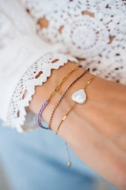 Bracelet En Corde Multicolore Avec Maillons