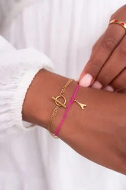 Bracelet En Corde Rose Paris