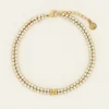 Bracelet En Strass Double Avec Initiale