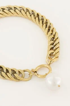 Bracelet Grosse Maille Avec Perle