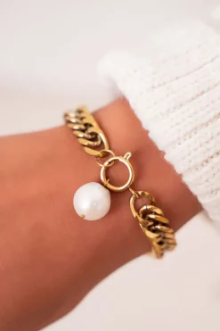 Bracelet Grosse Maille Avec Perle