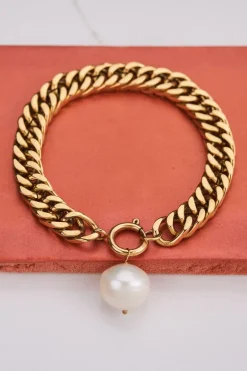 Bracelet Grosse Maille Avec Perle