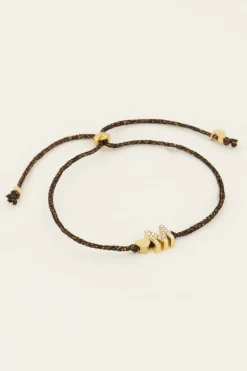Bracelet Initiale Noir