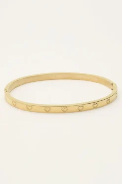 Bracelet Jonc Avec Cœurs Gravés