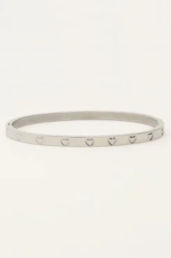 Bracelet Jonc Avec Cœurs Gravés