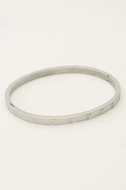 Bracelet Jonc Avec Cœurs Gravés