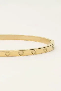 Bracelet Jonc Avec Cœurs Gravés