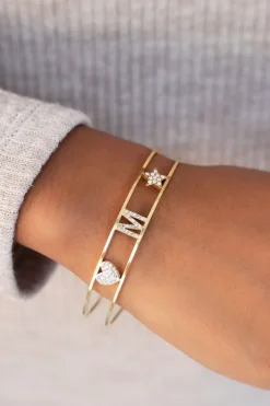 Bracelet Jonc Ouvert à Initiale