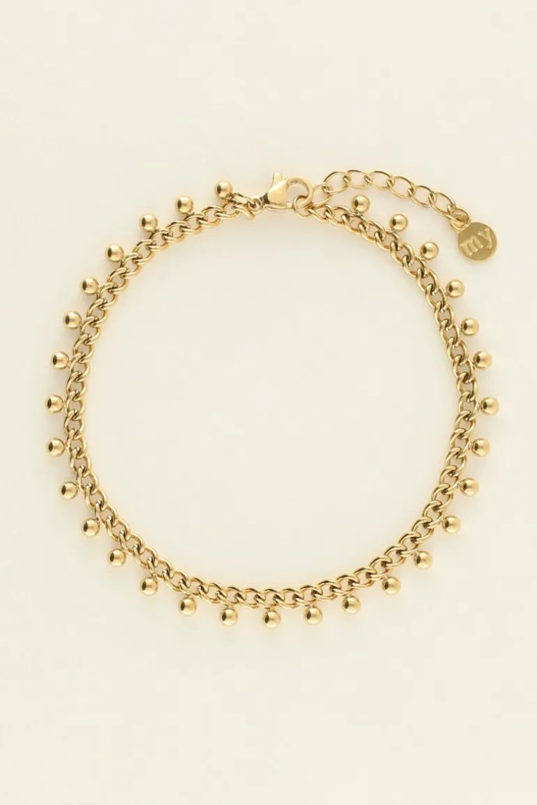 Bracelet Maille Gourmette Avec Billes