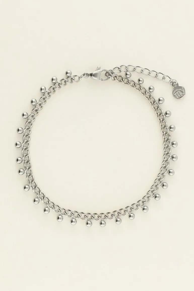 Bracelet Maille Gourmette Avec Billes