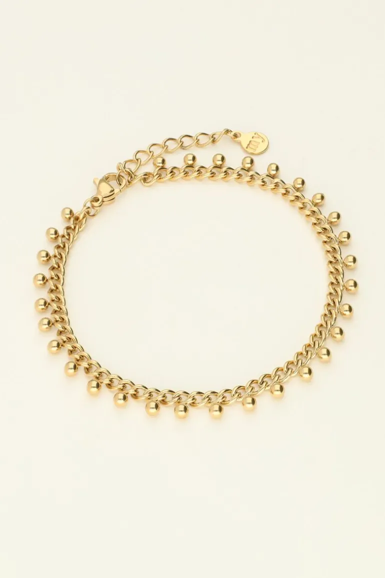 Bracelet Maille Gourmette Avec Billes