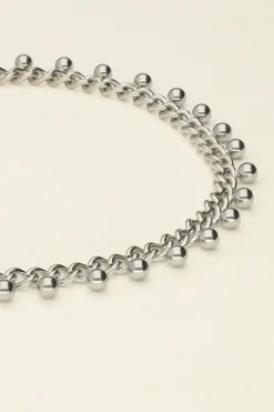 Bracelet Maille Gourmette Avec Billes