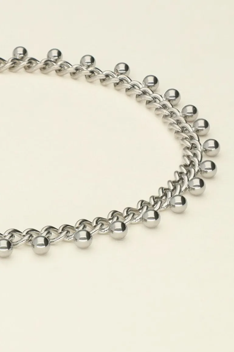 Bracelet Maille Gourmette Avec Billes