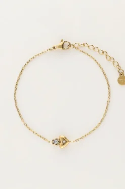 Bracelet Minimaliste Avec Cœur Et Fleur