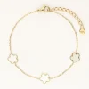 Bracelet Minimaliste Avec Trois Fleurs En Nacre