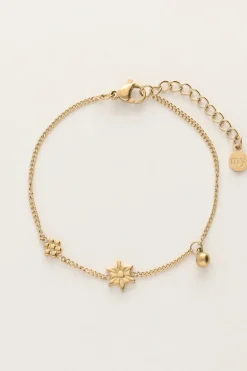 Bracelet Minimaliste Avec Fleurs Et Sphère
