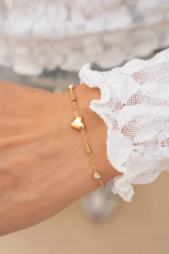 Bracelet Minimaliste Avec Cœur Et Tubes