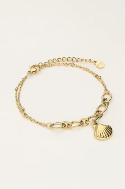 Bracelet Minimaliste Avec Maillons épais Et Coquillage