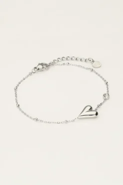 Bracelet Minimaliste Avec Cœur Et Strass