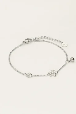 Bracelet Minimaliste Avec Fleurs Et Sphère
