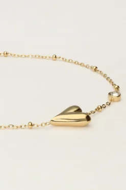 Bracelet Minimaliste Avec Cœur Et Strass